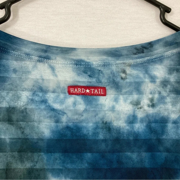 Hard Tail Blue Tie Dye Stretch Ultra Soft Relaxed Fit Top Small - Picture 8 of 10